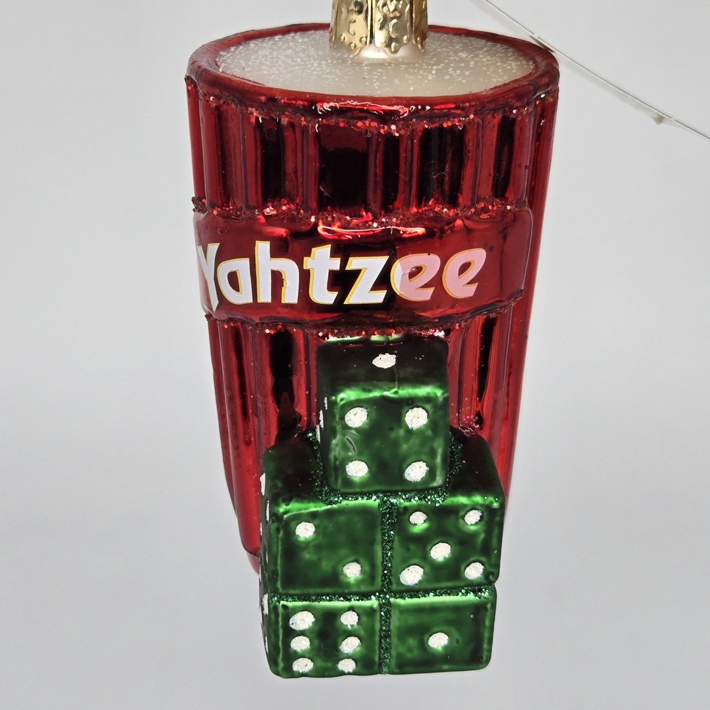 Old World Christmas Yahtzee Game Glass Ornament 3.5 inch New W Tag - Picture 3 of 4